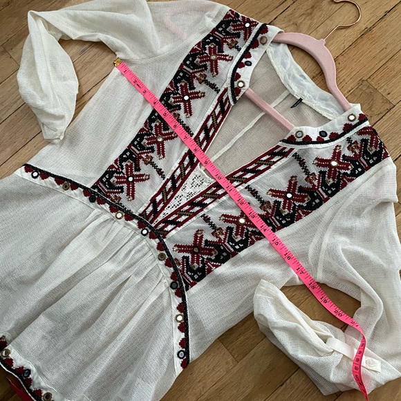 Anthropologie Akemi + Kin Embroidered Mesh Cotton Top - Picture 11 of 15